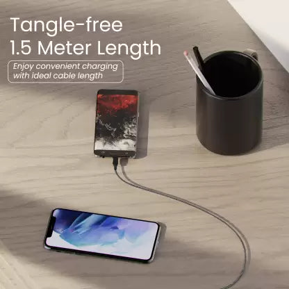 Ambrane Micro USB Cable 3 A 1.5 m RCM-15 (Compatible with Smartphones, Black, One Cable) Ambrane Micro USB Cable 3 A 1.5 m RCM-15 (Compatible with Smartphones, Black, One Cable)